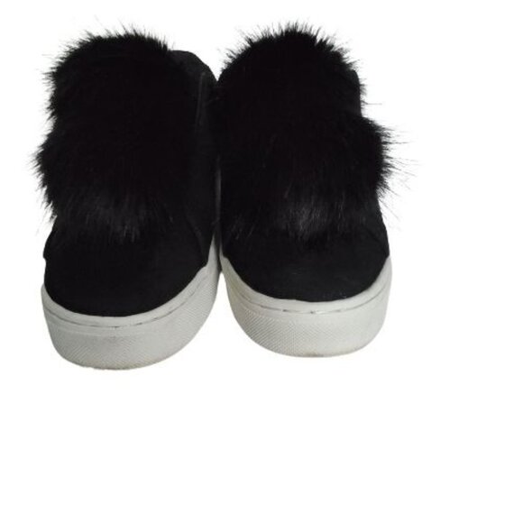 Sam Edelman Women's Black Leya Pom-Pom Faux Fur-Embellished Velvet Sneaker 7.5M - Picture 12 of 16